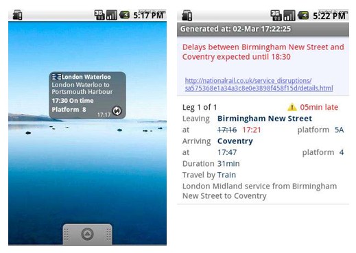 national rail app screenshots 11 Best Android Apps For Nexus One / HTC Desire
