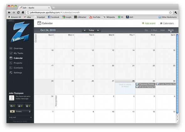 apollo hq calendar Apollo HQ Review (Project and Contact Management)